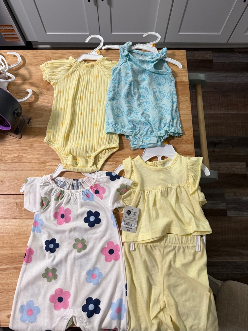 okie dokie Baby Girls Yellow & Blue Mix 4-Piece Summer Outfit Set